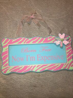 Now I'm Expensive Wall Sign - Pink & Aqua